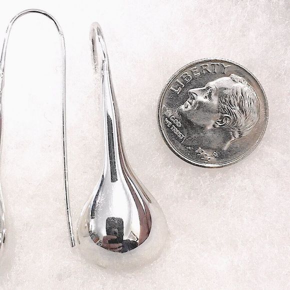 Sterling Silver 925 Tear Drop Earrings - Picture 3 of 8